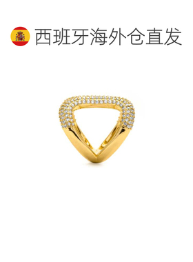 欧洲直邮LUXENTER Rudma锆石戒指 18K黄金电镀 西班牙轻奢珠宝品