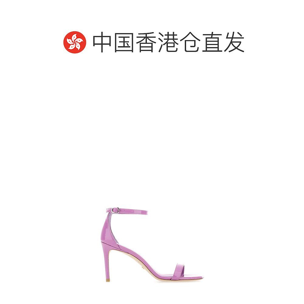 香港直邮Stuart Weitzman 女士Nunakedcurve 85 淡紫色皮质凉鞋 - 图1