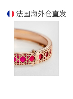 自营欧洲直邮Dior迪奥 My Dior女士玫瑰金白金渐变红色漆面手链