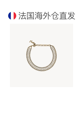 自营欧洲直邮YSL圣罗兰 女士水晶色/青铜色黄铜金字塔造型项链