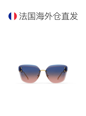 自营1h可退 欧洲直邮LV路易威登 Jewel女士蓝粉渐变金属猫眼太阳