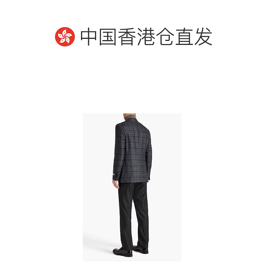 香港直邮Canali康钠丽男士格纹羊毛西装外套 23275L7RCF02-图1