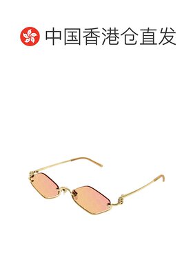 1h可退 香港直邮Gucci 古驰 女士 金色 Geometric 太阳镜 GG1604S