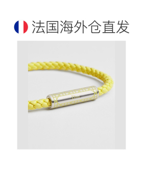 自营欧洲直邮Dior迪奥 藤格纹编织男士黄色小牛皮手链