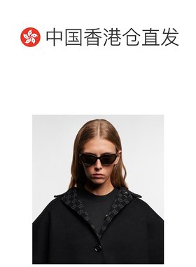 1h可退 香港直邮Gucci 古驰 女士 双G猫眼太阳眼镜 black黑色 舒