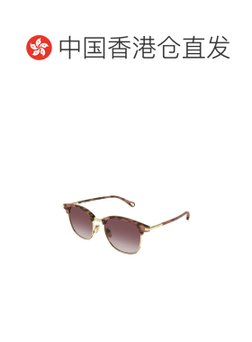 1h可退 香港直邮Chloe 蔻依 女士 Tubolar D形框醋纤镀金太阳眼镜