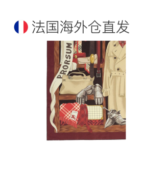 欧洲直邮自营Burberry博柏利 Wardrobe女士红色桑蚕丝格纹印花方