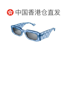 1h可退 香港直邮Gucci 古驰 男士 矩形太阳镜 GG1426S blue蓝色