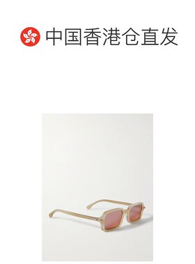 1h可退 香港直邮Fendi 芬迪 女士 鞍棕色矩形框醋纤太阳眼镜 FE40