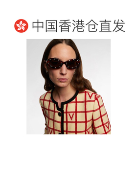 香港直邮valentino 华伦天奴 女士 VLogo 铆钉椭圆形太阳眼镜