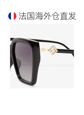 自营1h可退 欧洲直邮FENDI/芬迪 女士黑色金属太阳镜新款