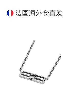 自营欧洲直邮Balenciaga巴黎世家 Bb Icon男士银色logo标识链式项
