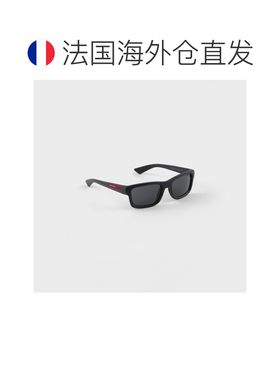 自营欧洲直邮PRADA普拉达 Linea Rossa男士深灰色醋酸纤维太阳镜