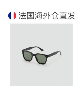 自营欧洲直邮Mango芒果 男士黑色矩形镜框太阳镜