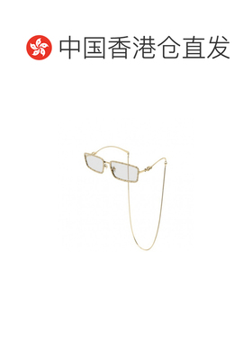 香港直邮GUCCI 女士眼镜 GG1568S002 AW2025 白色 长方形太阳镜