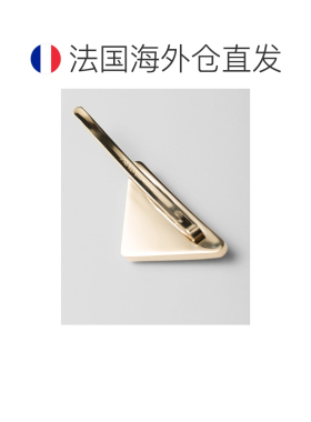 自营欧洲直邮Prada普拉达 女士蜂蜜色/鳞纹色亚克力字母标识发夹