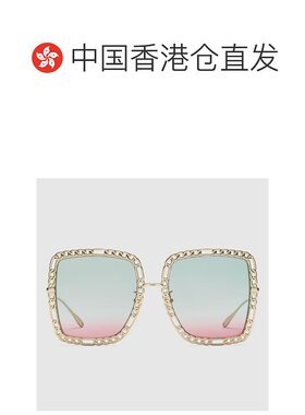 香港直邮Gucci 古驰 女士 大镜框吊饰细节太阳镜 681152I3330配饰