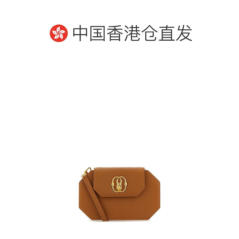 香港直邮Bally 女士Caramel leather Emblem Octogone shoulder b - 图1