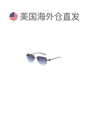 1h可退 香港直邮Gucci 古驰 女士 马衔扣方形框金属太阳眼镜配饰