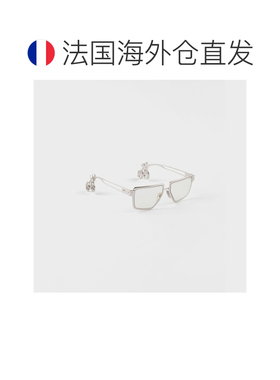 自营欧洲直邮PRADA普拉达 女士亮银色蓝光金属Prada Runway太阳镜