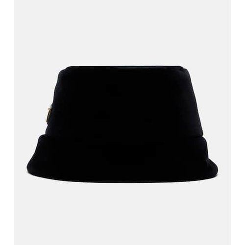 1h可退 香港直邮Prada 普拉达 女士 棉天鹅绒渔夫帽 black黑色 舒 - 图3