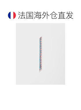 自营欧洲直邮PRADA普拉达 女士海蓝色印花斜纹细丝巾
