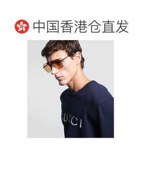 1h可退 香港直邮Gucci 古驰 男士 飞行员太阳眼镜 brown棕色 舒适