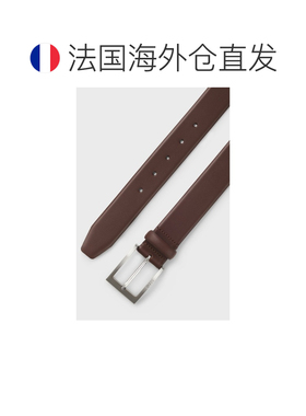 欧洲直邮自营HUGO BOSS雨果 Barnabie棕色纳帕皮带扣腰带