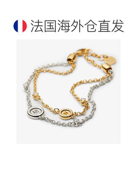 自营欧洲直邮Fendi芬迪 EverRound Fendi女士银色/金色青铜水晶手