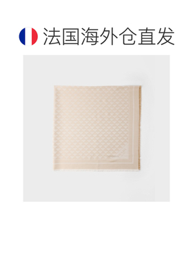 自营欧洲直邮PRADA普拉达 女士米白色/金色丝绸粘胶纤维Lurex披肩