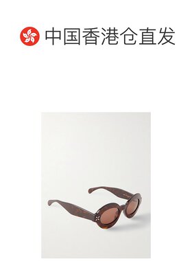 1h可退 香港直邮Alaia 女士 花瓣形椭圆框龟甲色醋纤太阳眼镜 AA0