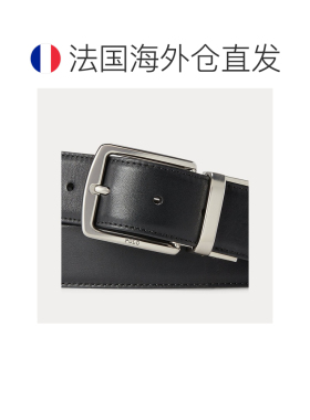 自营欧洲直邮Ralph Lauren拉夫劳伦 男士黑色皮革腰带和卡包套装