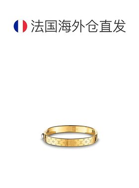 自营欧洲直邮Louis Vuitton路易威登女士手镯金色镀金黄铜饰有LOG