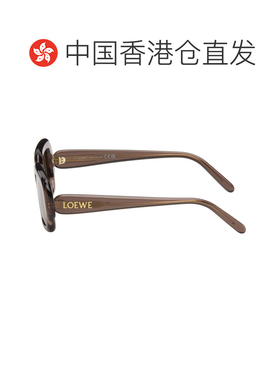 1h可退 香港直邮LOEWE 罗意威 男士 棕色 Rectangular Slim 太阳
