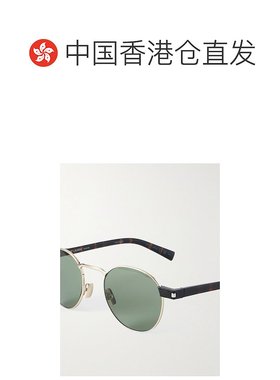 1h可退 香港直邮Saint Laurent 圣罗兰 男士 圆框镀金龟甲色醋纤