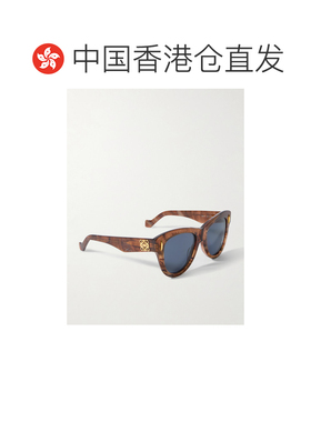 香港直邮LOEWE 罗意威 女士 Anagram D形框龟甲色醋纤太阳眼镜 LW