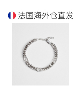 自营欧洲直邮Dior迪奥 CD Icon男士银色黄铜细链手链