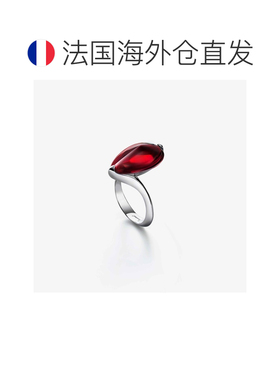 自营欧洲直邮Baccarat巴卡拉 Psydelic女士红色银水滴造型戒指