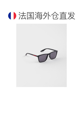 自营欧洲直邮PRADA普拉达 Linea Rossa男士黑色镜片醋酸纤维太阳