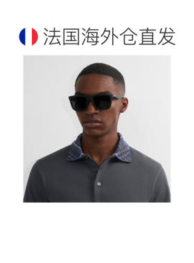 自营欧洲直邮Burberry博柏利 女士黑色尼龙格纹压花方框太阳眼镜