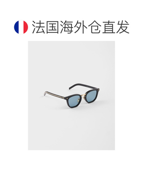 自营欧洲直邮PRADA普拉达 男士绿松石色醋酸纤维金属徽标太阳镜