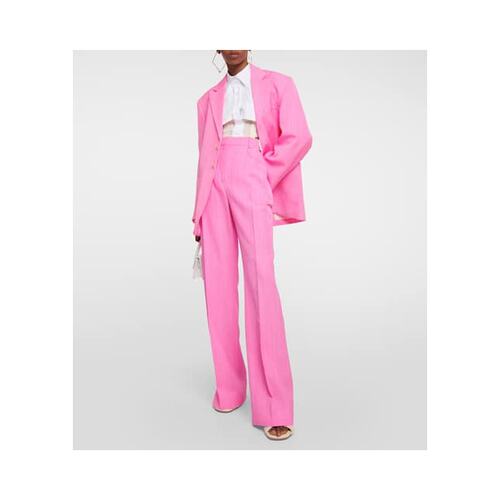 1h可退 香港直邮Jacquemus 女士 Les Pantalons Sauge 高腰长裤 - 图0