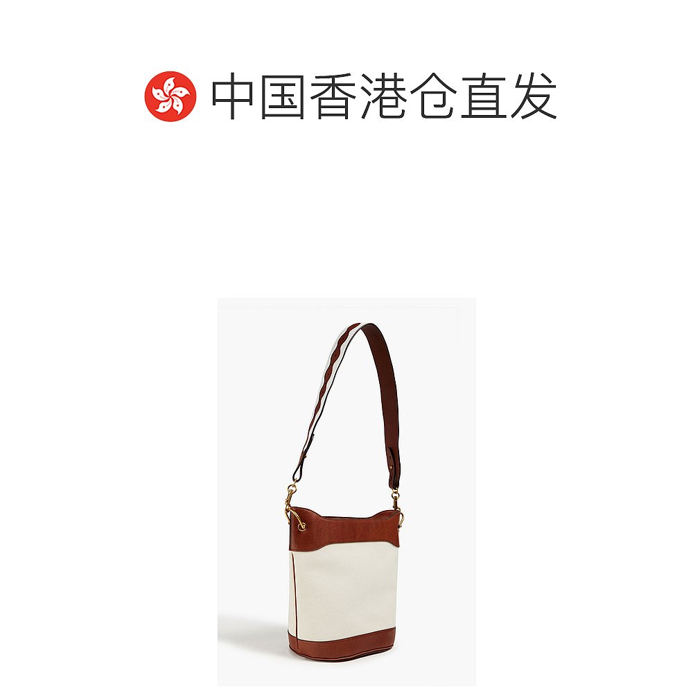 香港直邮Sandro 女士City leather and canvas bucket bag 水桶包 - 图1