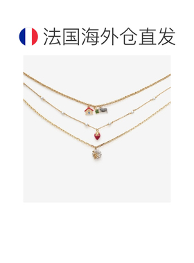 自营欧洲直邮Burberry博柏利 女士多色镀金多层吊饰项链