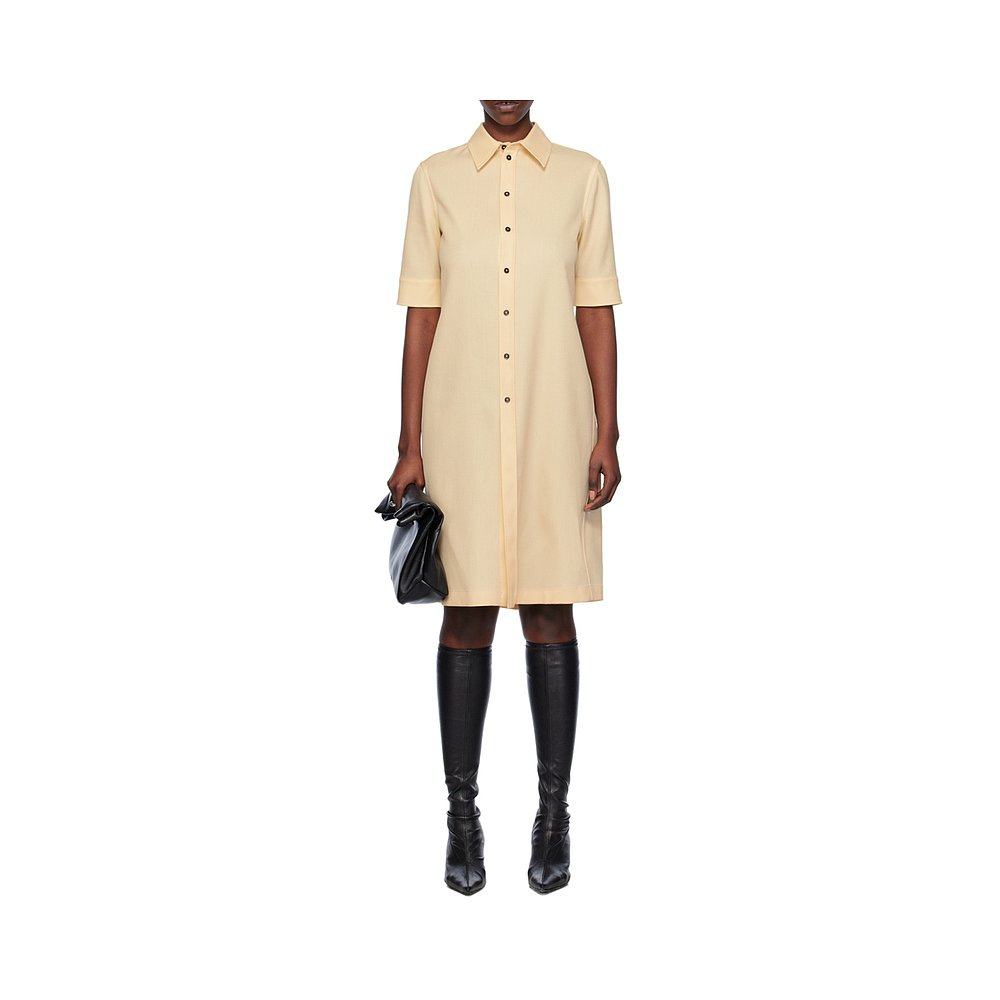 1h可退 香港直邮Jil Sander 吉尔 桑达 女士 衬衫式初剪羊毛连衣 - 图0