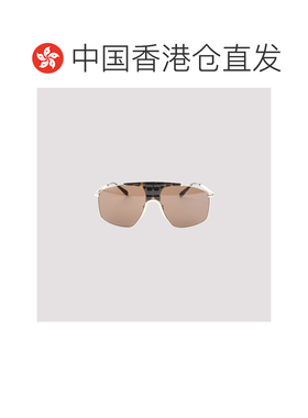 香港直邮alaia 女士 98 金色金属飞行员面具太阳眼镜 AA0098SGOLD