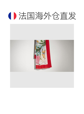 自营欧洲直邮GUCCI古驰 女士多色印花棉质薄纱沙滩裙丝巾