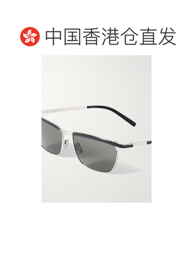 1h可退 香港直邮Saint Laurent 圣罗兰 男士 Joe 方形框醋纤镀银