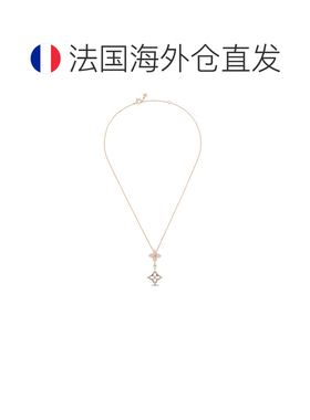 自营欧洲直邮LV路易威登 Color Blossom女士玫瑰金花朵图案项链
