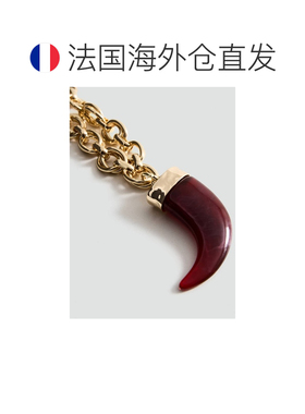 自营欧洲直邮MANGO 女士金色铁树脂吊坠项链